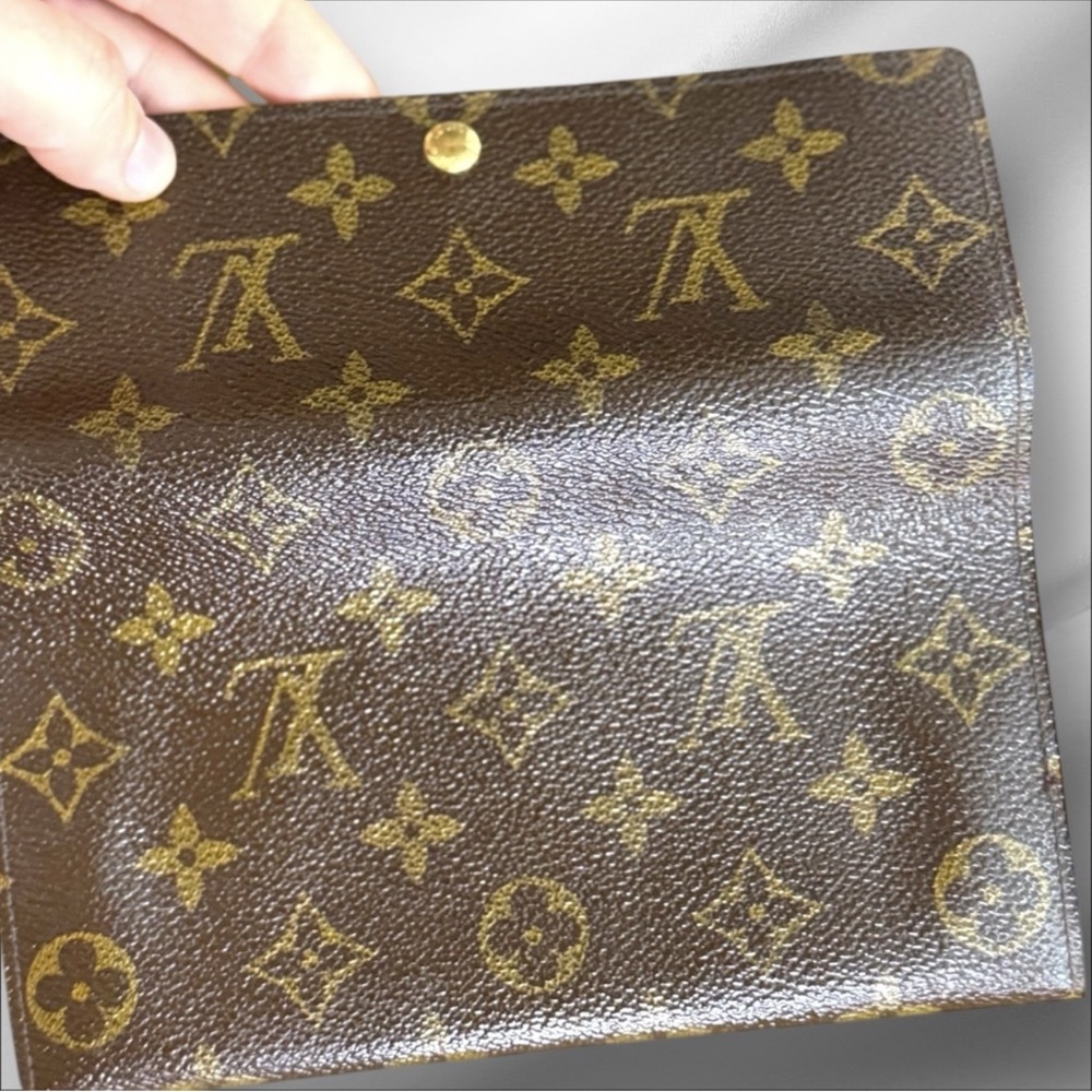 Louis Vuitton Monogram Sarah Long Wallet Authentic Bifold Brown Gold CA0956 - Picture 11 of 12